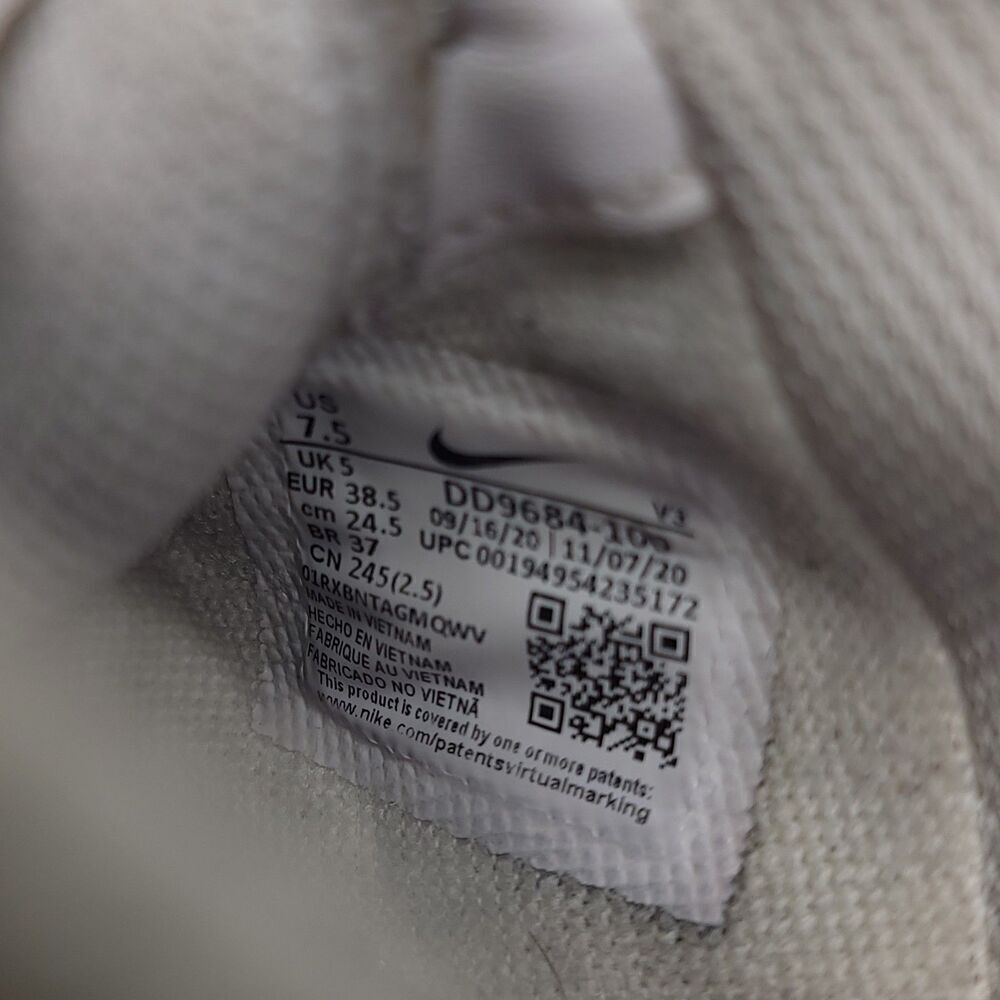 Nike Air Force 1 White Violet Shock Wild Berry Sneakers Training Shoe Womens 7.5 - Picture 6 of 9